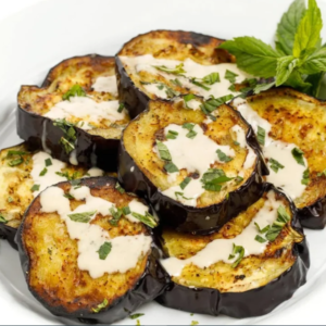 بيتنجان مشوي مع طحينه